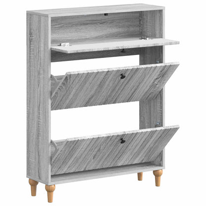 Schoenenkast ALKMAAR 78 x 24 x 103 cm Bewerkt hout Grijs Sonoma