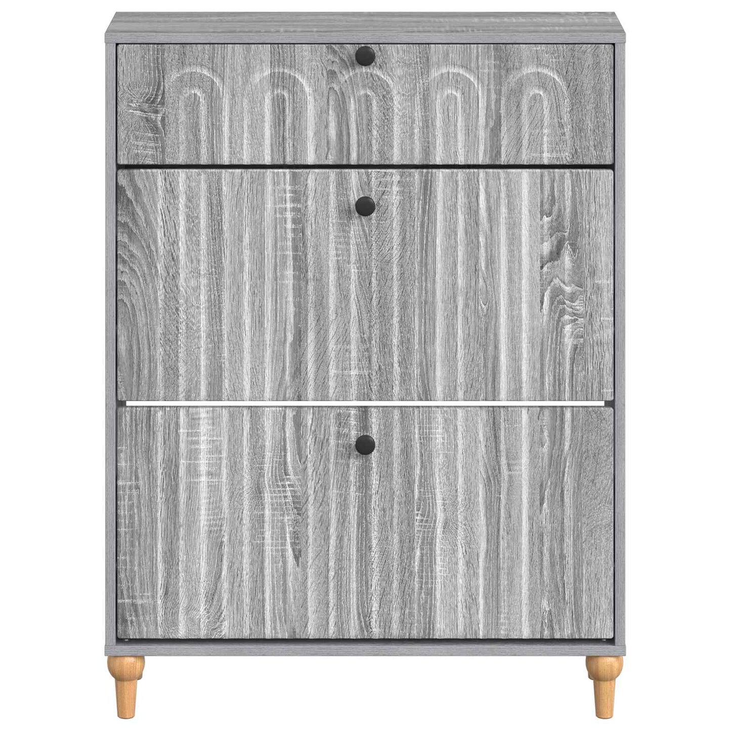 Schoenenkast ALKMAAR 78 x 24 x 103 cm Bewerkt hout Grijs Sonoma