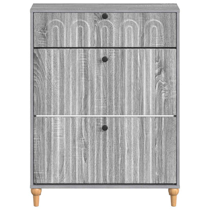 Schoenenkast ALKMAAR 78 x 24 x 103 cm Bewerkt hout Grijs Sonoma