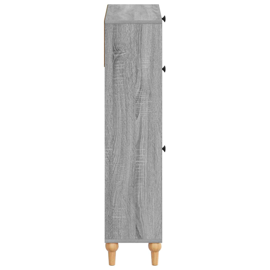 Schoenenkast ALKMAAR 78 x 24 x 103 cm Bewerkt hout Grijs Sonoma