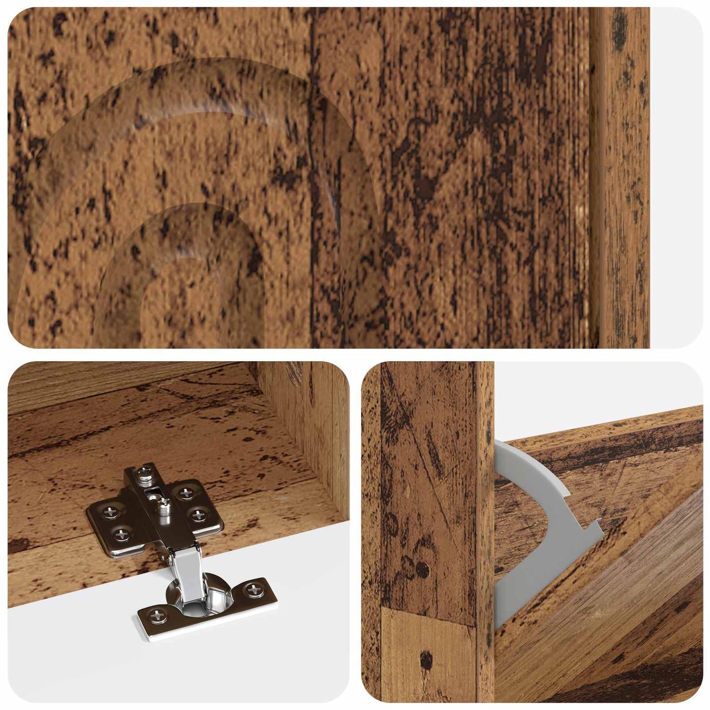 Schoenenkast ALKMAAR 78 x 24 x 103 cm Bewerkt hout Oud hout