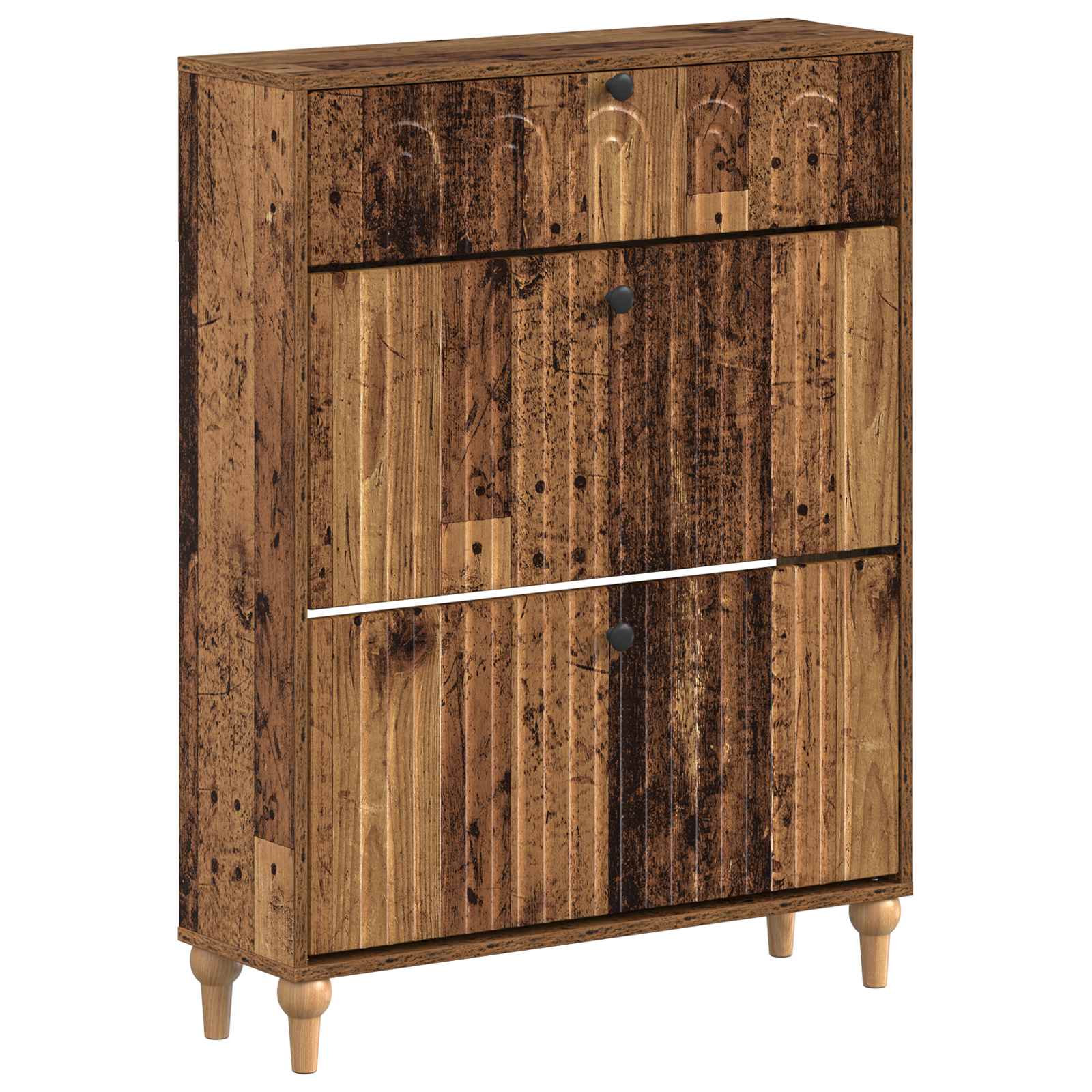Schoenenkast ALKMAAR 78 x 24 x 103 cm Bewerkt hout Oud hout