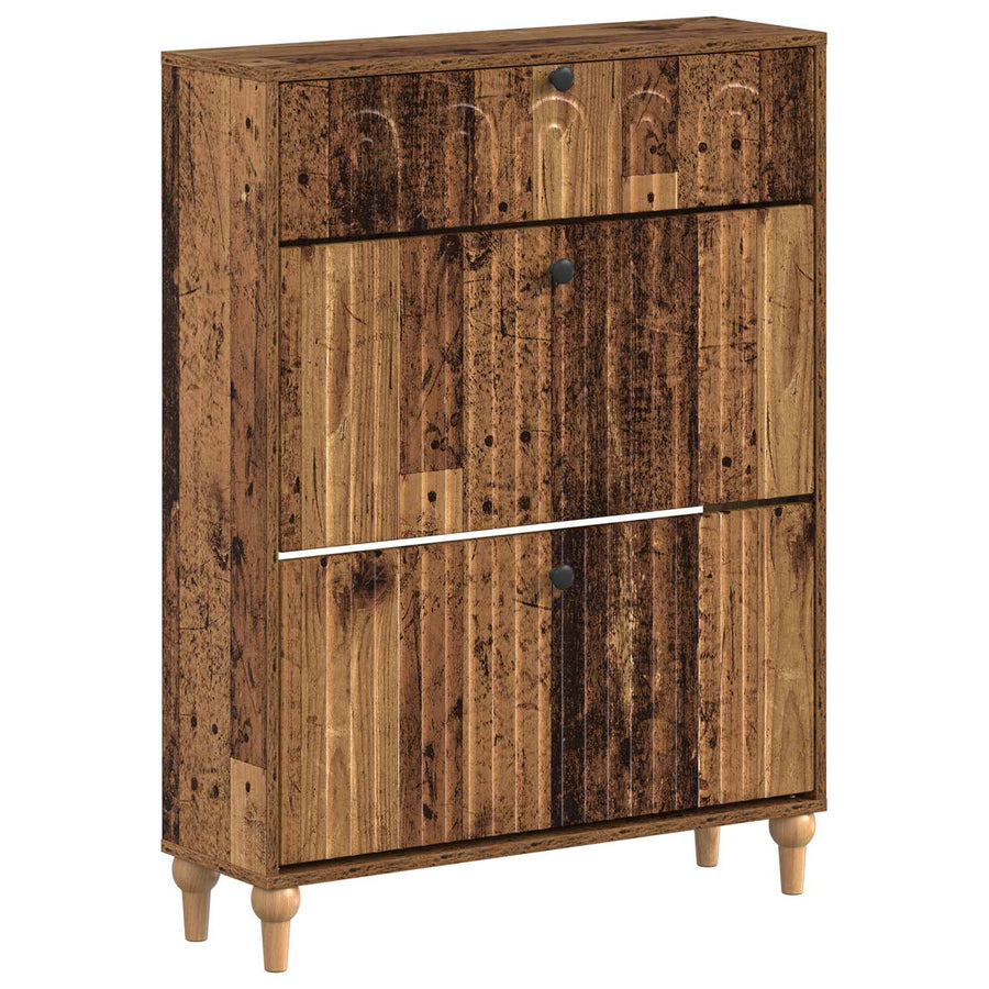 Schoenenkast ALKMAAR 78 x 24 x 103 cm Bewerkt hout Oud hout
