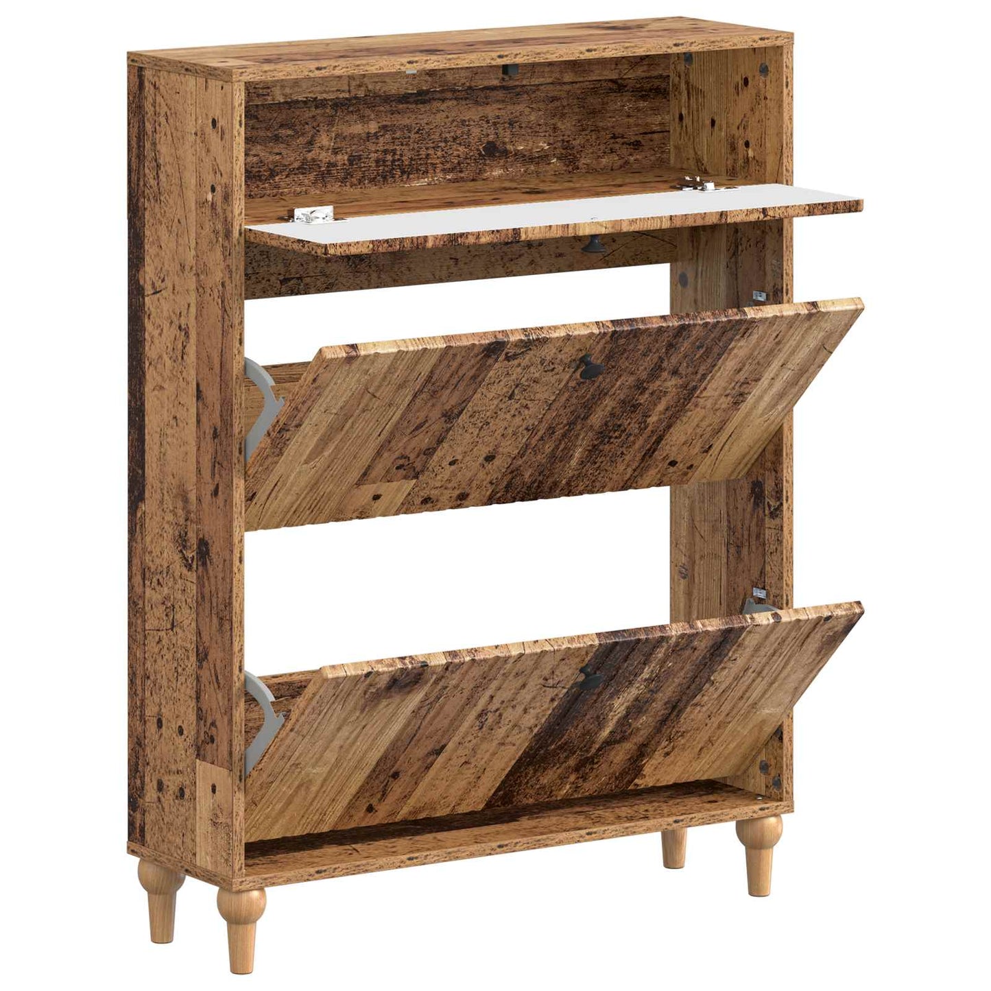 Schoenenkast ALKMAAR 78 x 24 x 103 cm Bewerkt hout Oud hout