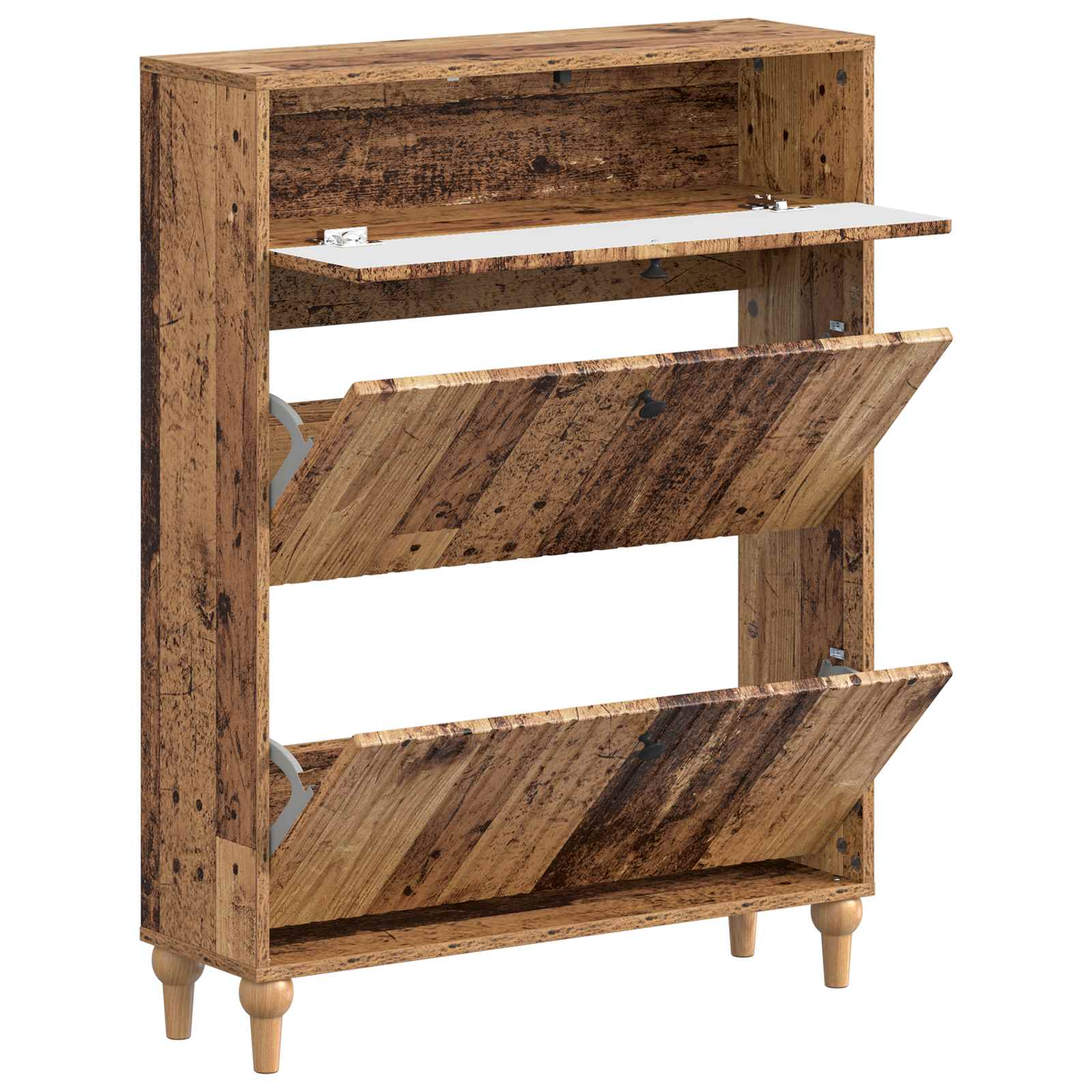 Schoenenkast ALKMAAR 78 x 24 x 103 cm Bewerkt hout Oud hout