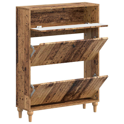 Schoenenkast ALKMAAR 78 x 24 x 103 cm Bewerkt hout Oud hout