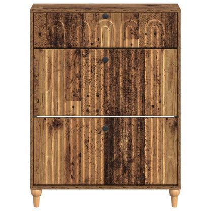 Schoenenkast ALKMAAR 78 x 24 x 103 cm Bewerkt hout Oud hout