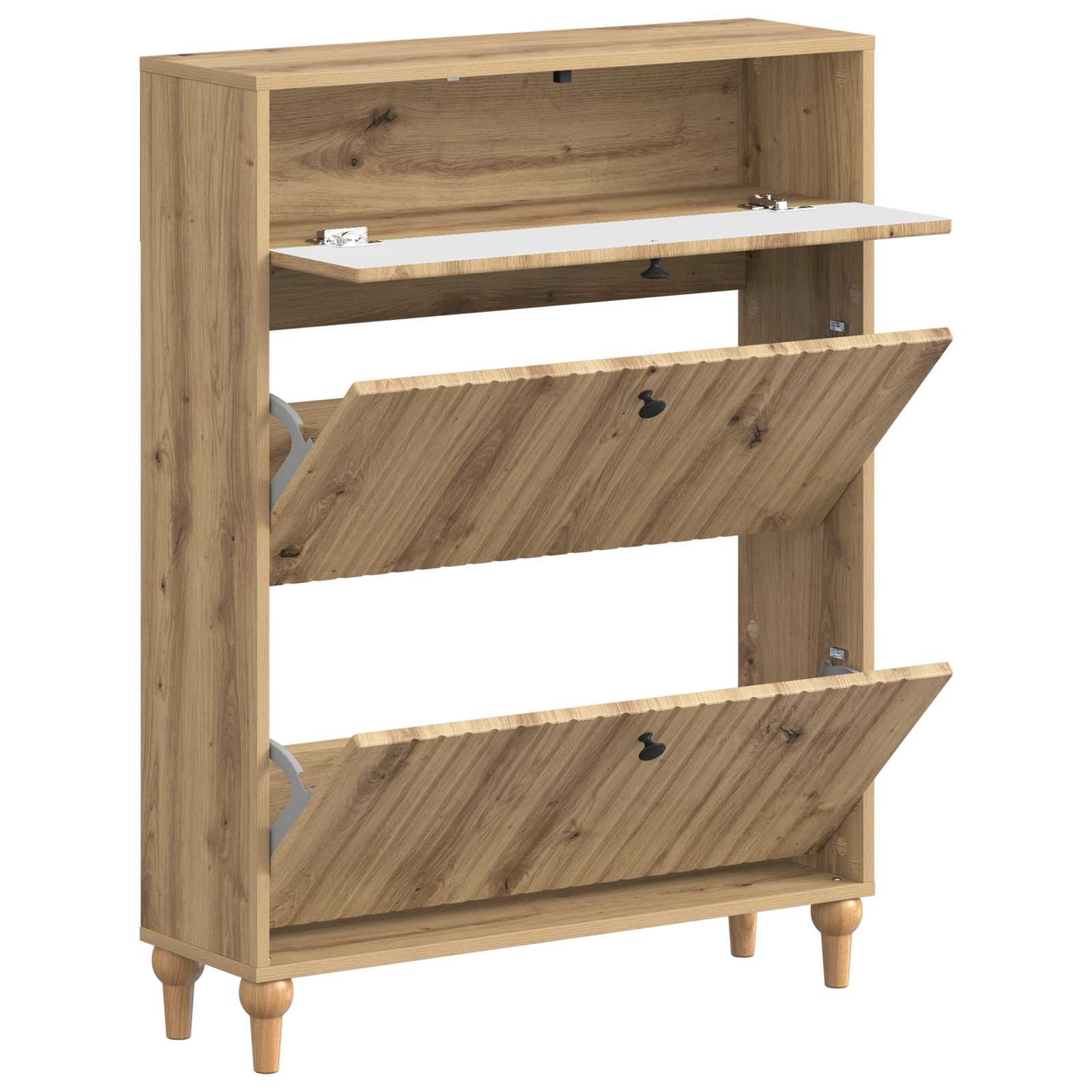 Schoenenkast ALKMAAR 78 x 24 x 103 cm Bewerkt hout