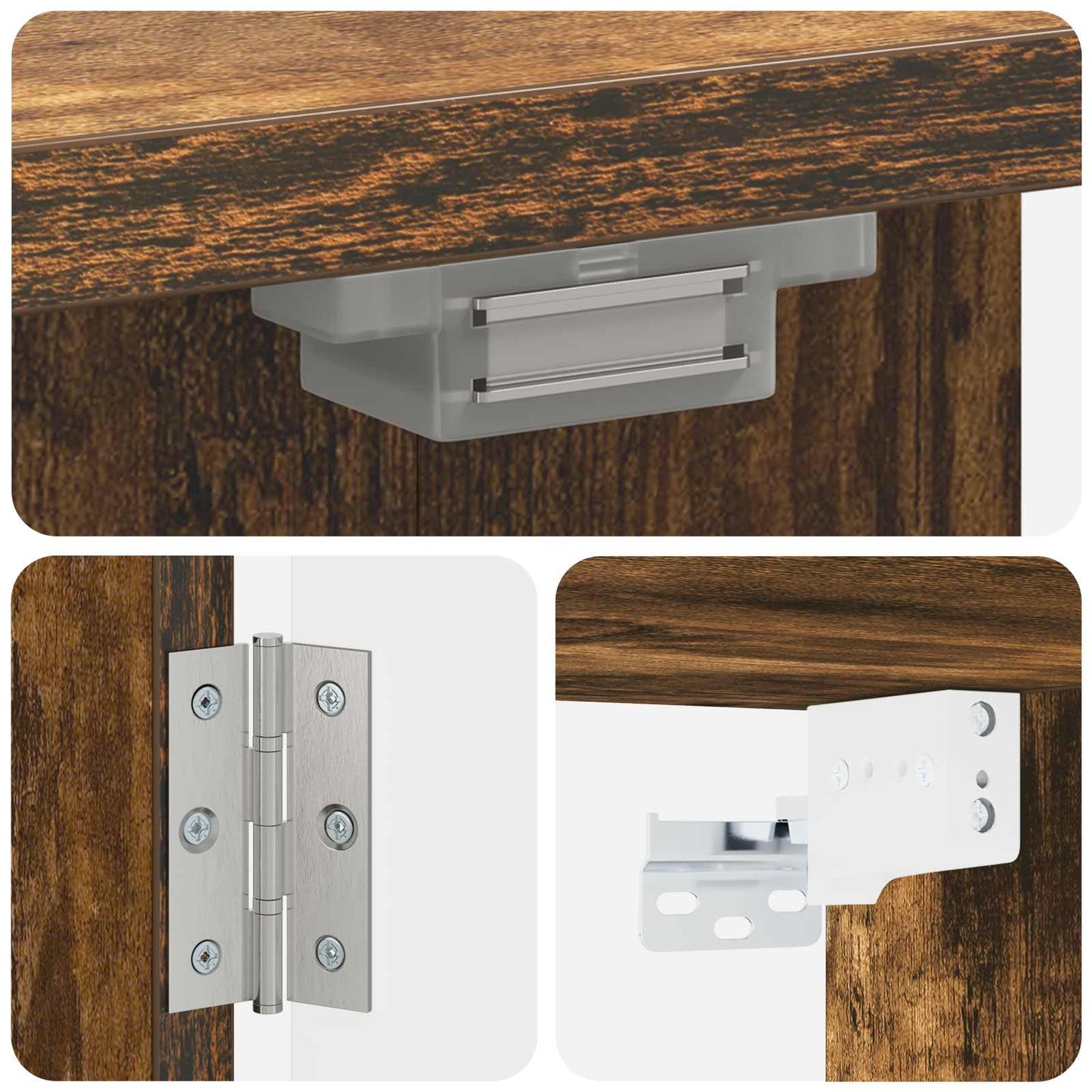 Dartbord Kabinet ALKMAAR Gerookt eiken 52,5 x 10,5 x 53,5 cm