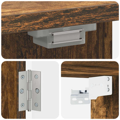 Dartbord Kabinet ALKMAAR Gerookt eiken 52,5 x 10,5 x 53,5 cm