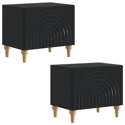 Tv-meubel Zwart Bewerkt hout