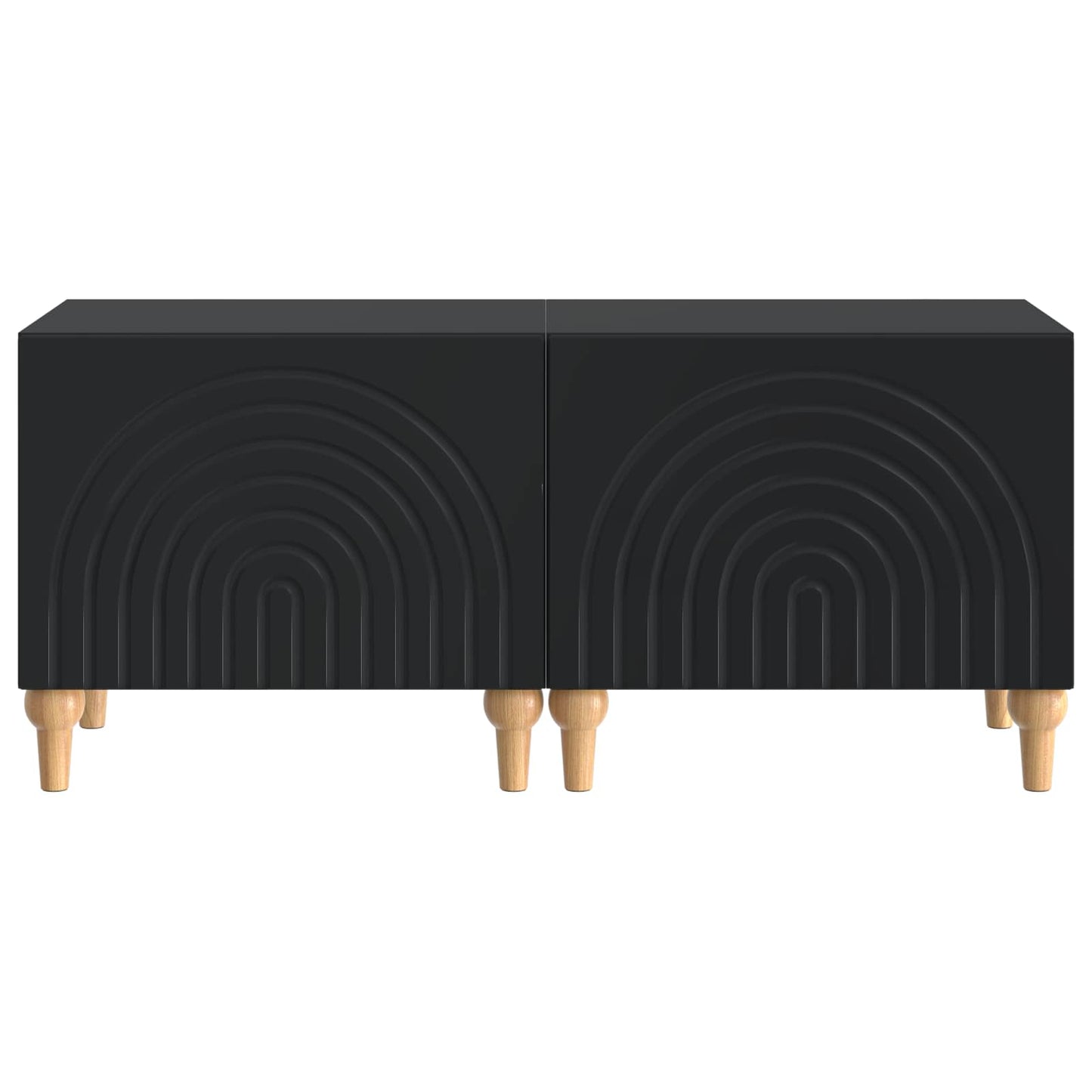 Tv-meubel Zwart Bewerkt hout
