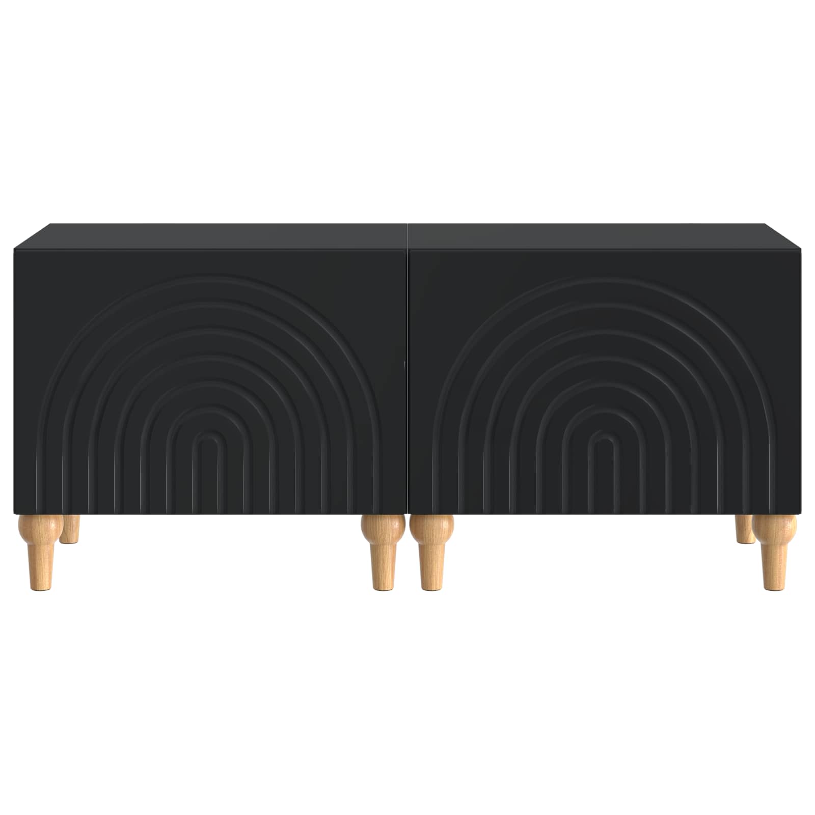 Tv-meubel Zwart Bewerkt hout