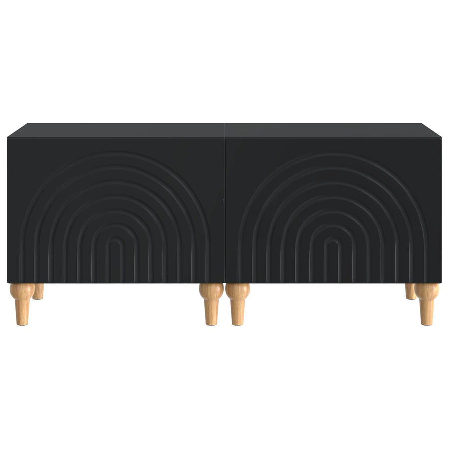 Tv-meubel Zwart Bewerkt hout