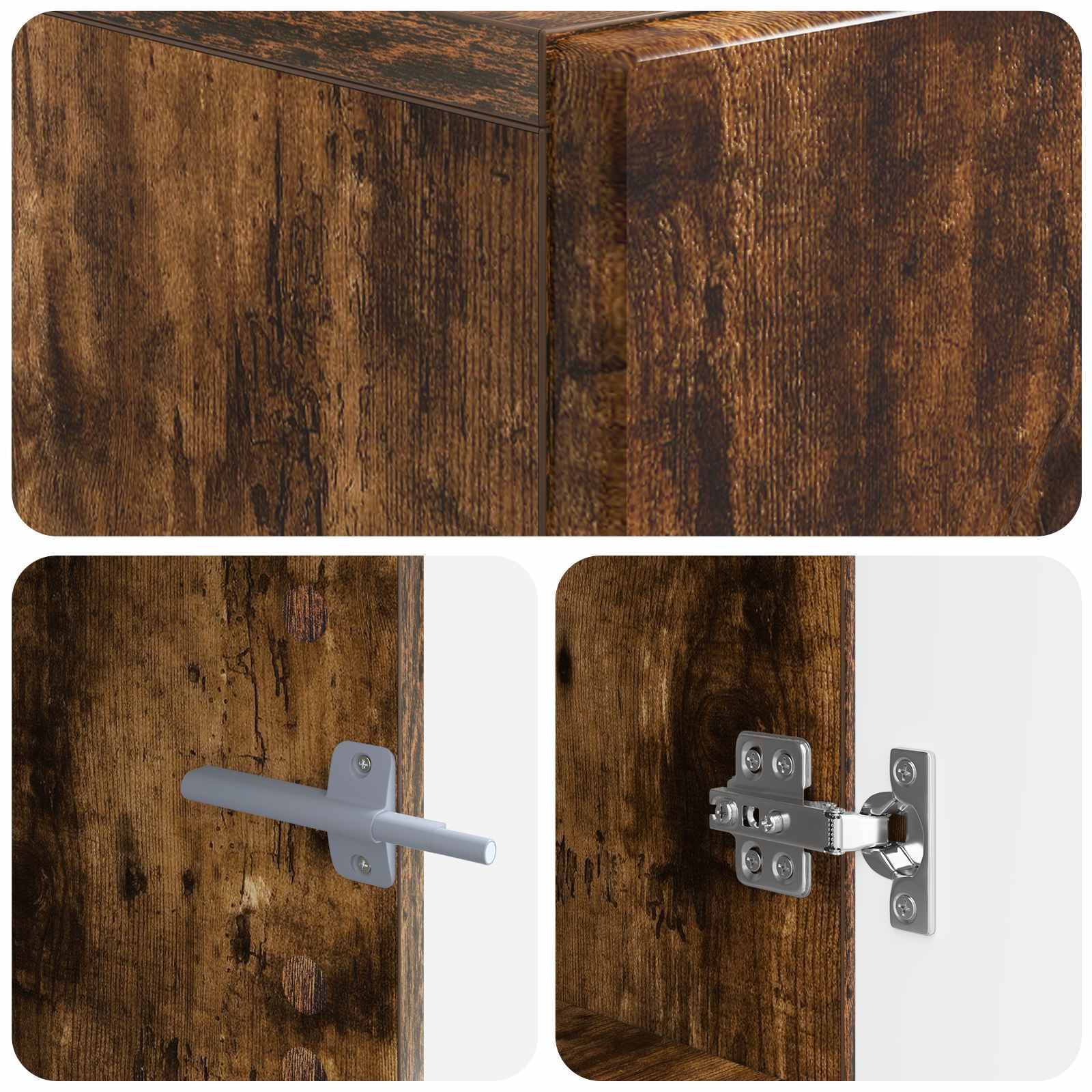 Tv-meubel Gerookt eiken Bewerkt hout