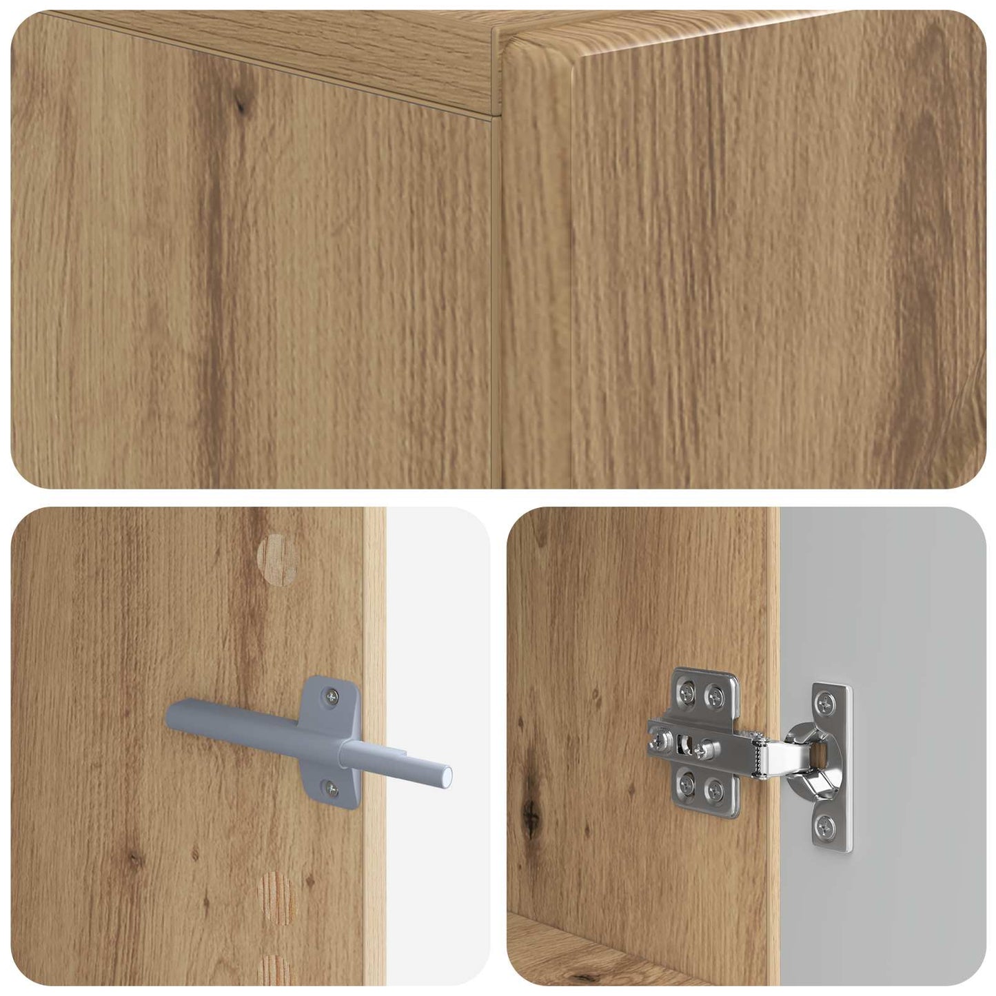 Tv-meubel Artisanaal eiken Bewerkt hout