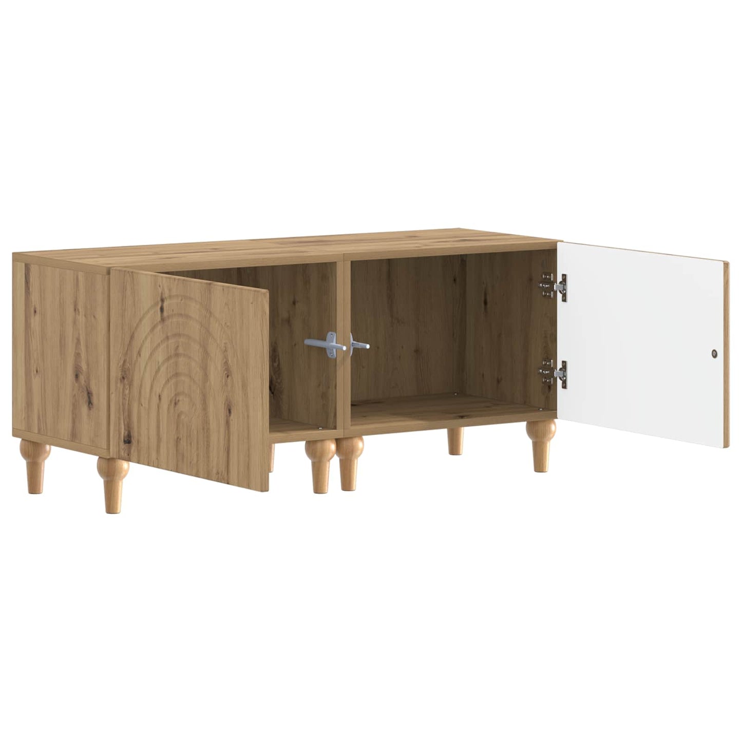 Tv-meubel Artisanaal eiken Bewerkt hout