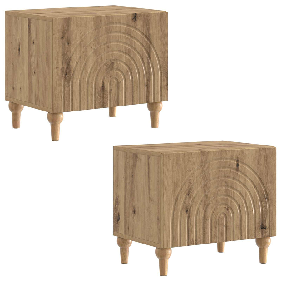 Tv-meubel Artisanaal eiken Bewerkt hout