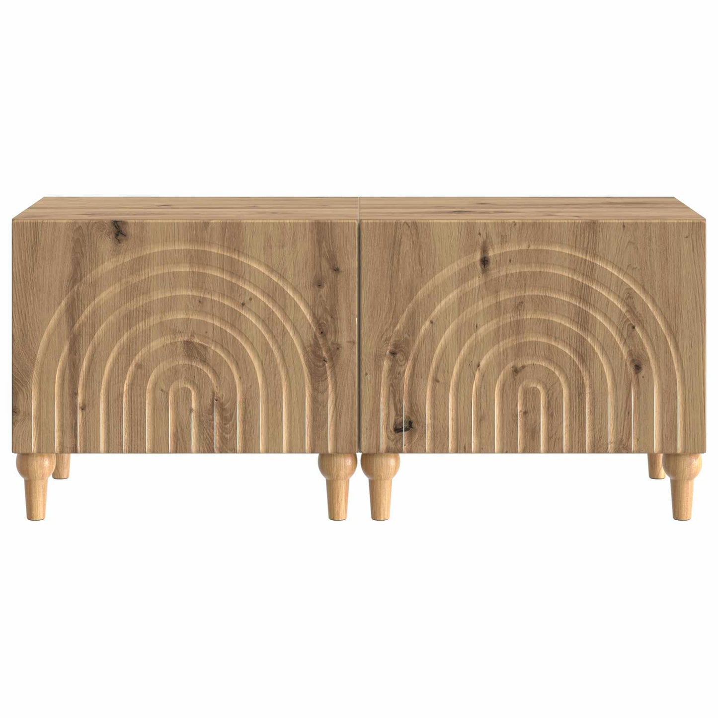 Tv-meubel Artisanaal eiken Bewerkt hout
