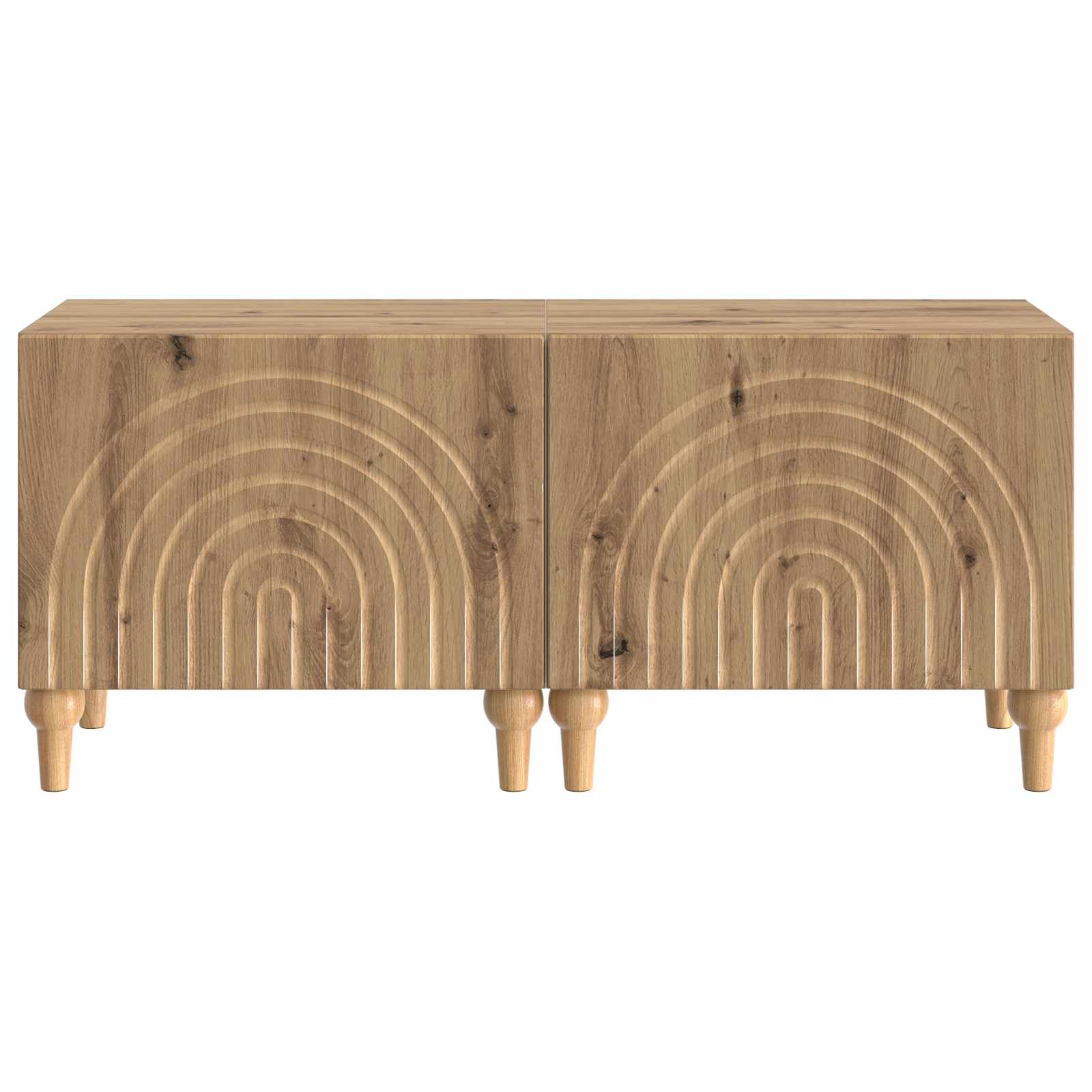 Tv-meubel Artisanaal eiken Bewerkt hout