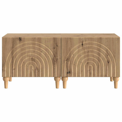 Tv-meubel Artisanaal eiken Bewerkt hout