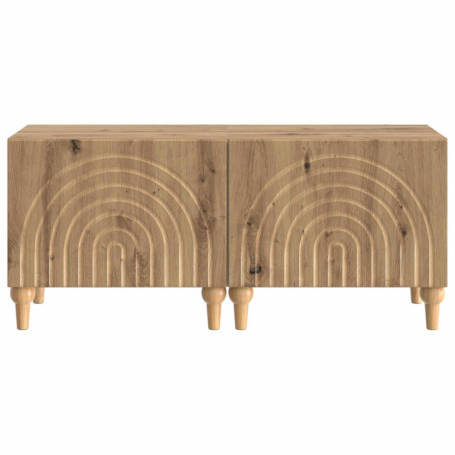 Tv-meubel Artisanaal eiken Bewerkt hout