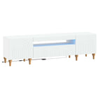 LED tv-meubel Wit Bewerkt hout