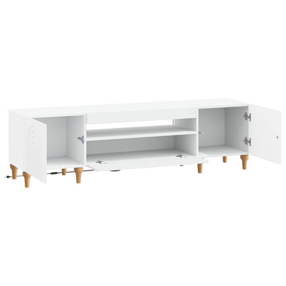 LED tv-meubel Wit Bewerkt hout