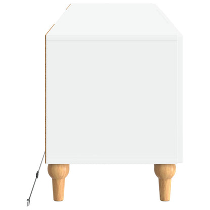 LED tv-meubel Wit Bewerkt hout