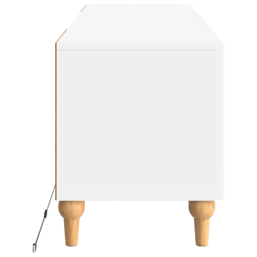 LED tv-meubel Wit Bewerkt hout