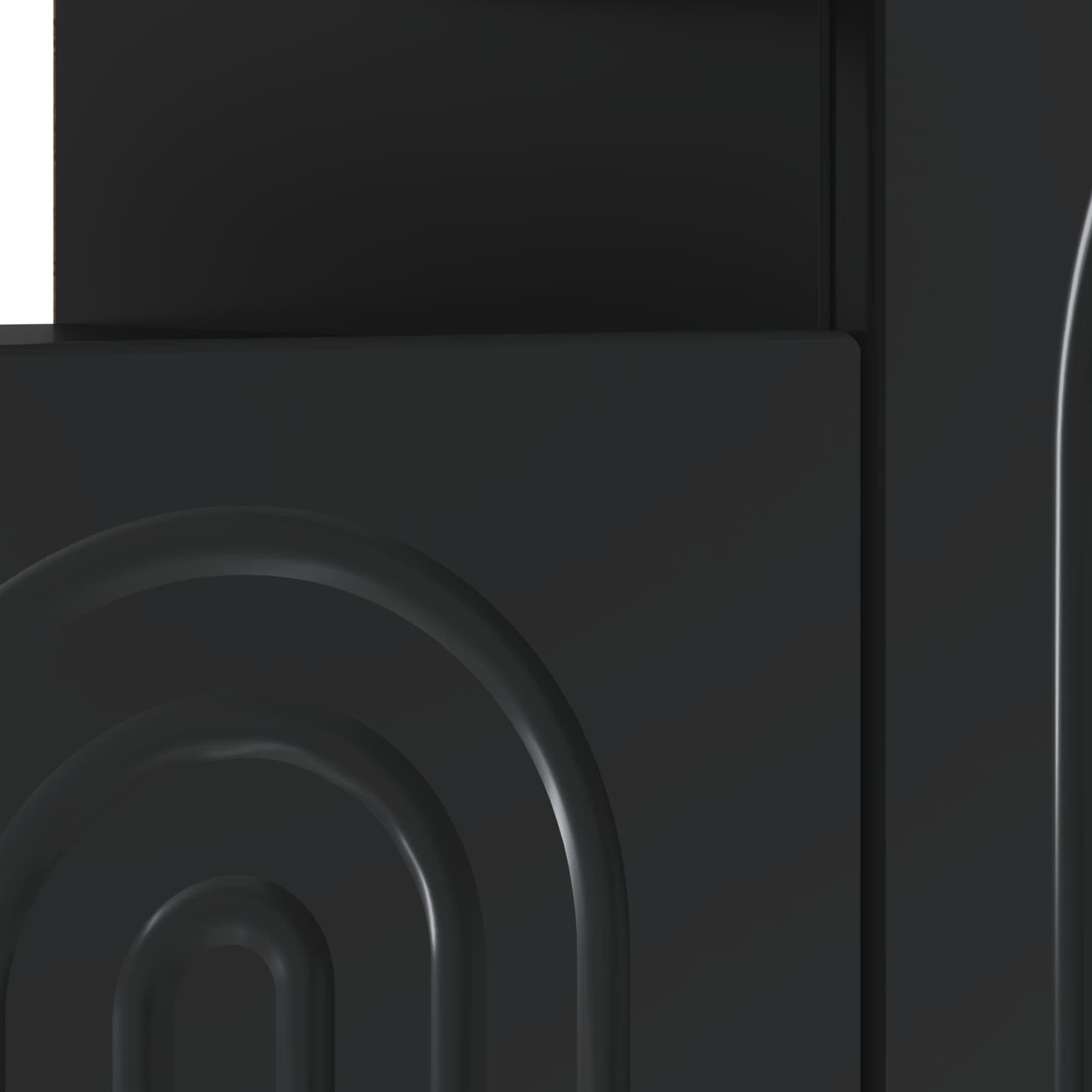 LED tv-meubel Zwart Bewerkt hout