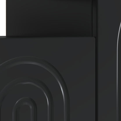 LED tv-meubel Zwart Bewerkt hout