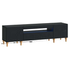 LED tv-meubel Zwart Bewerkt hout