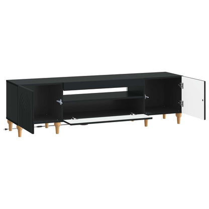 LED tv-meubel Zwart Bewerkt hout