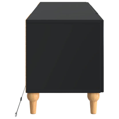 LED tv-meubel Zwart Bewerkt hout
