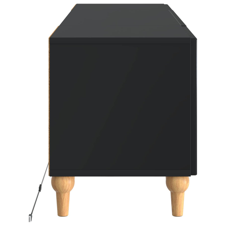 LED tv-meubel Zwart Bewerkt hout