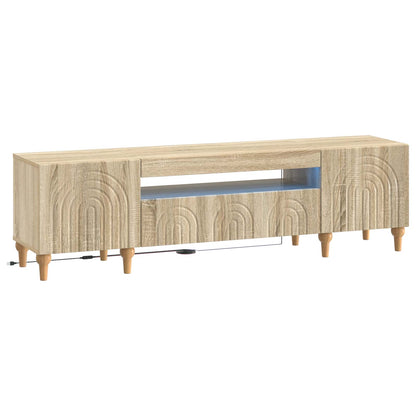 LED tv-meubel Sonoma Eiken Bewerkt hout