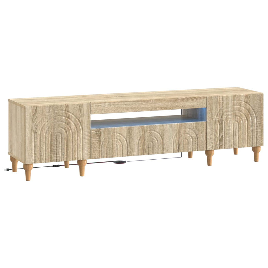 LED tv-meubel Sonoma Eiken Bewerkt hout