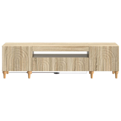 LED tv-meubel Sonoma Eiken Bewerkt hout