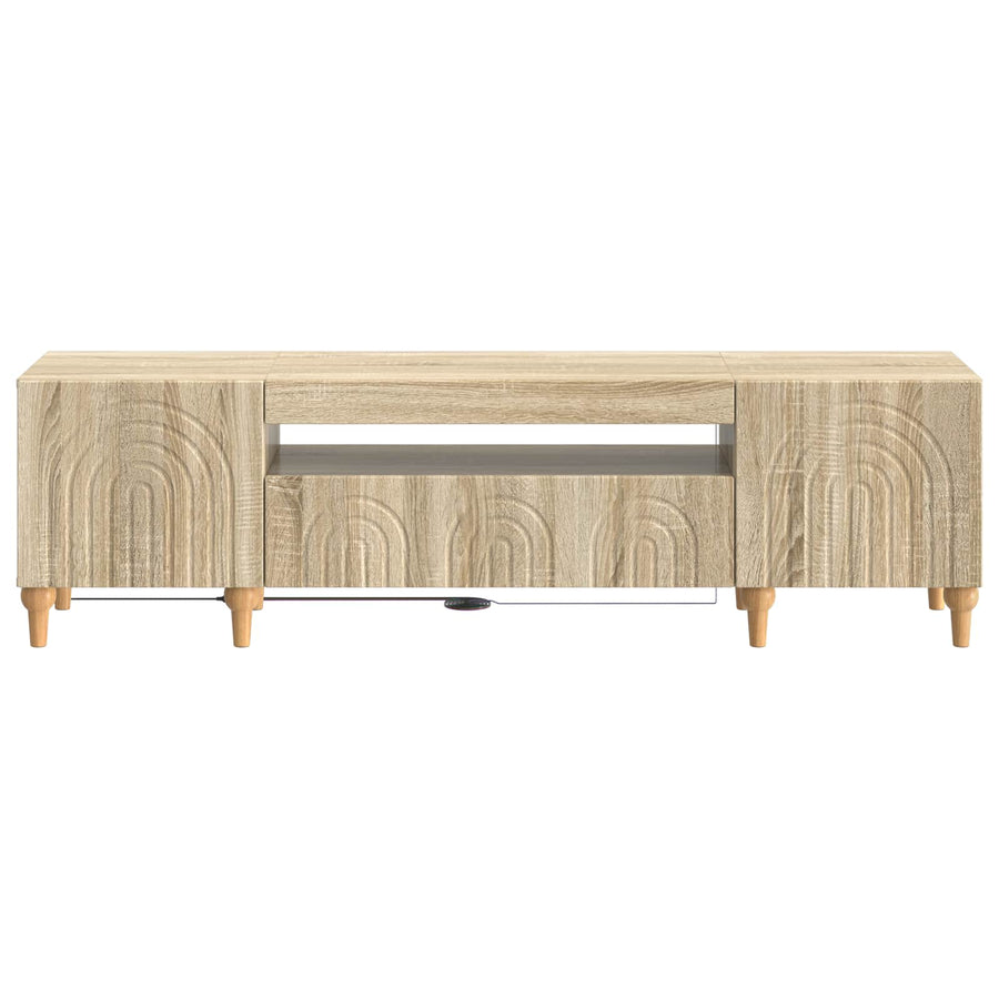 LED tv-meubel Sonoma Eiken Bewerkt hout