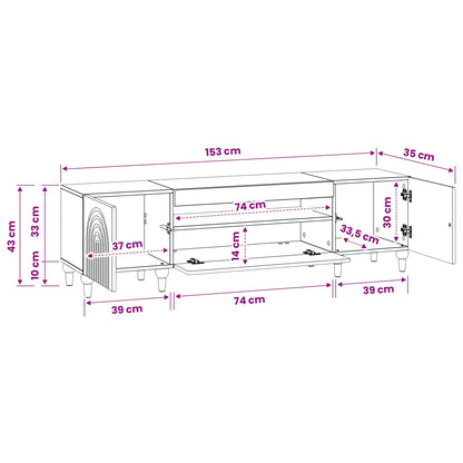 LED tv-meubel Sonoma Eiken Bewerkt hout