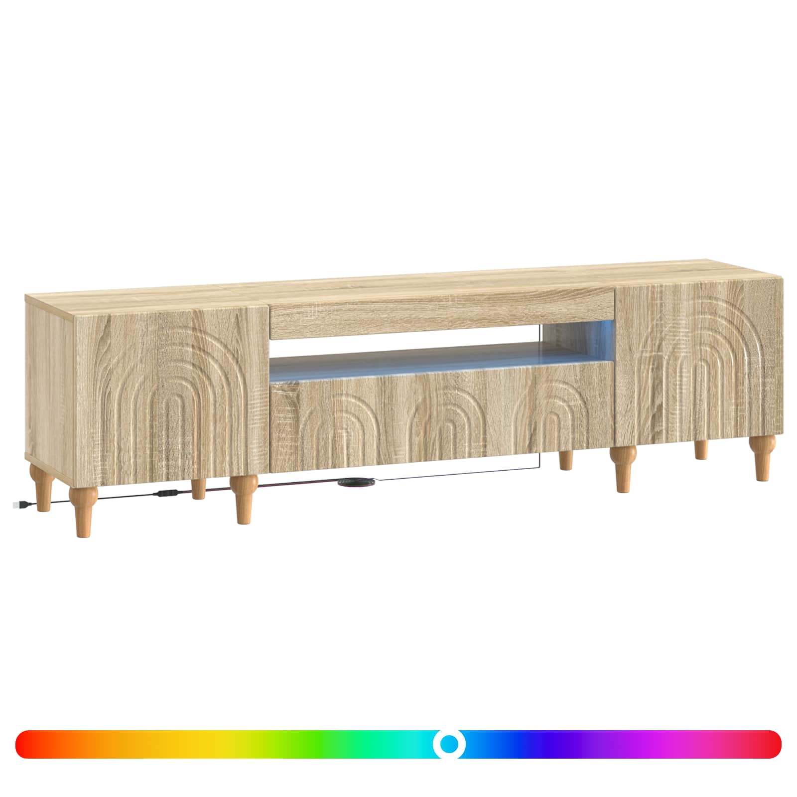 LED tv-meubel Sonoma Eiken Bewerkt hout