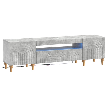 LED tv-meubel Betongrijs Bewerkt hout