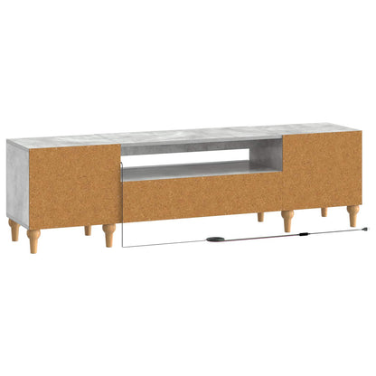 LED tv-meubel Betongrijs Bewerkt hout