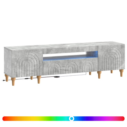 LED tv-meubel Betongrijs Bewerkt hout