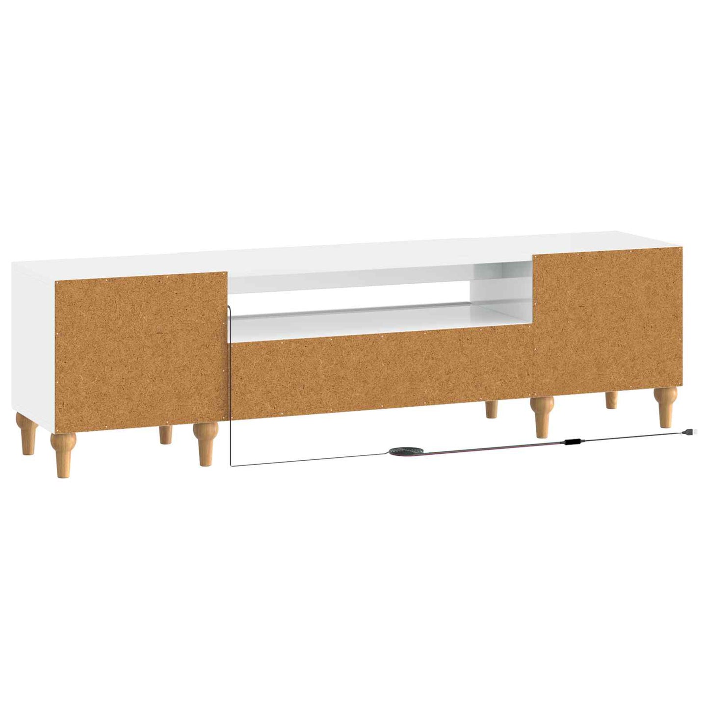 LED tv-meubel Hoogglans Wit Bewerkt hout