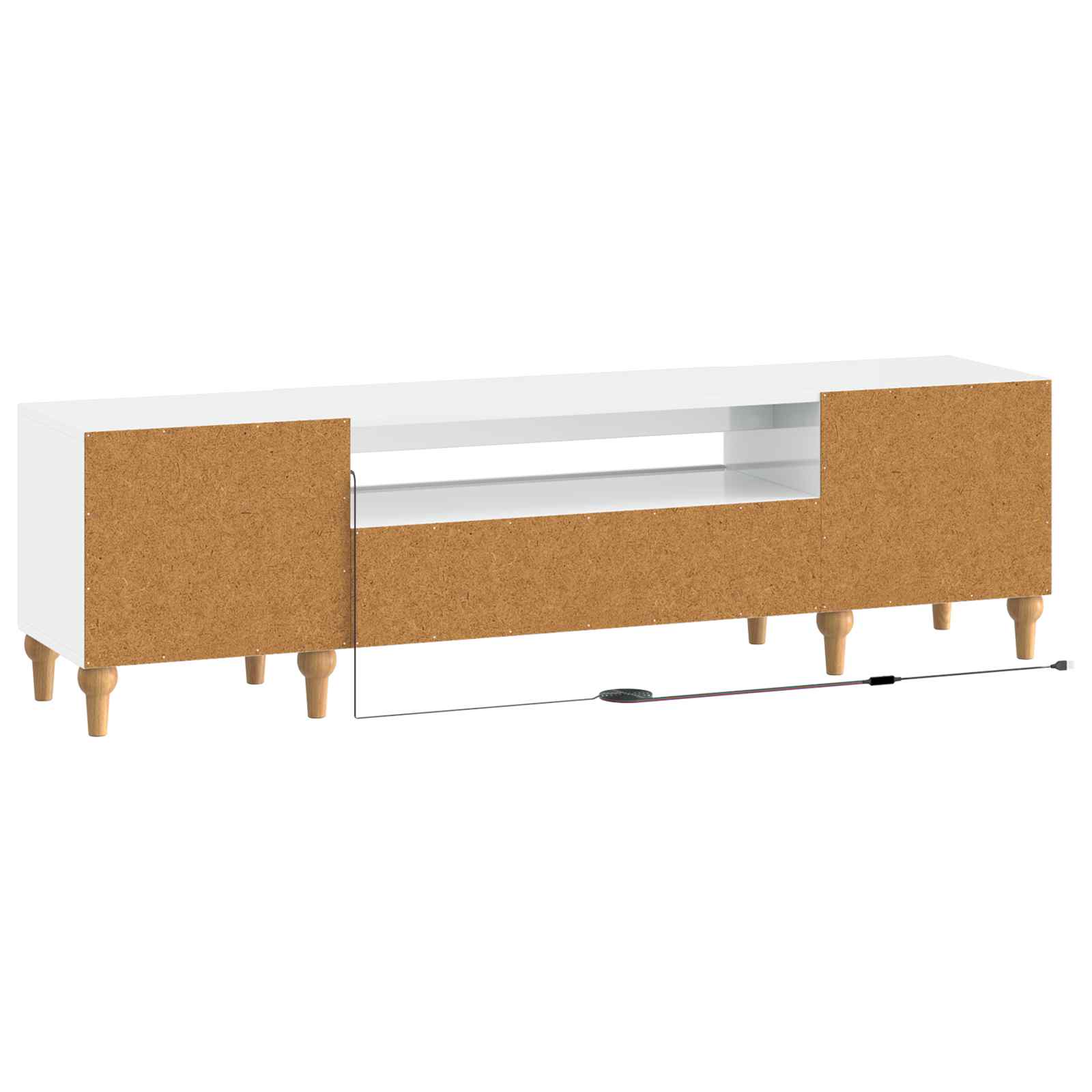 LED tv-meubel Hoogglans Wit Bewerkt hout