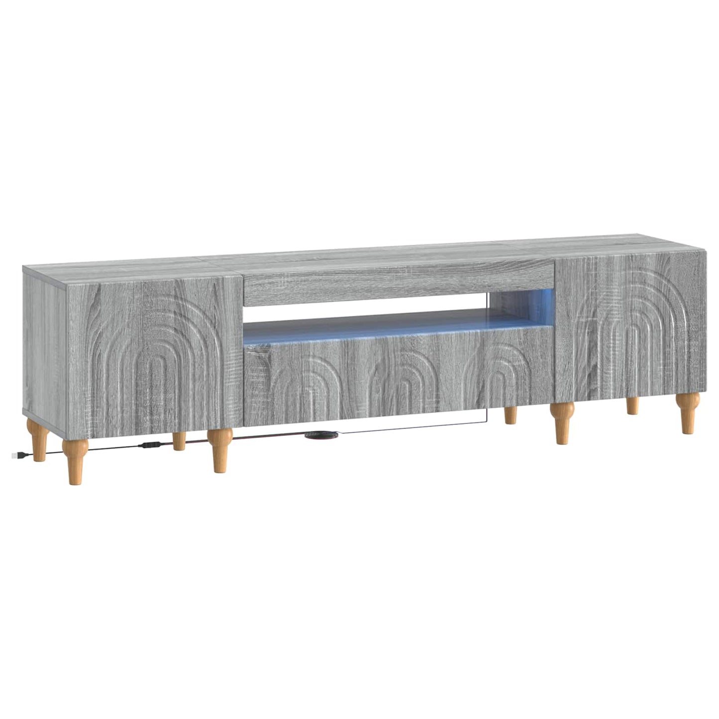 LED tv-meubel Grijs Sonoma Bewerkt hout