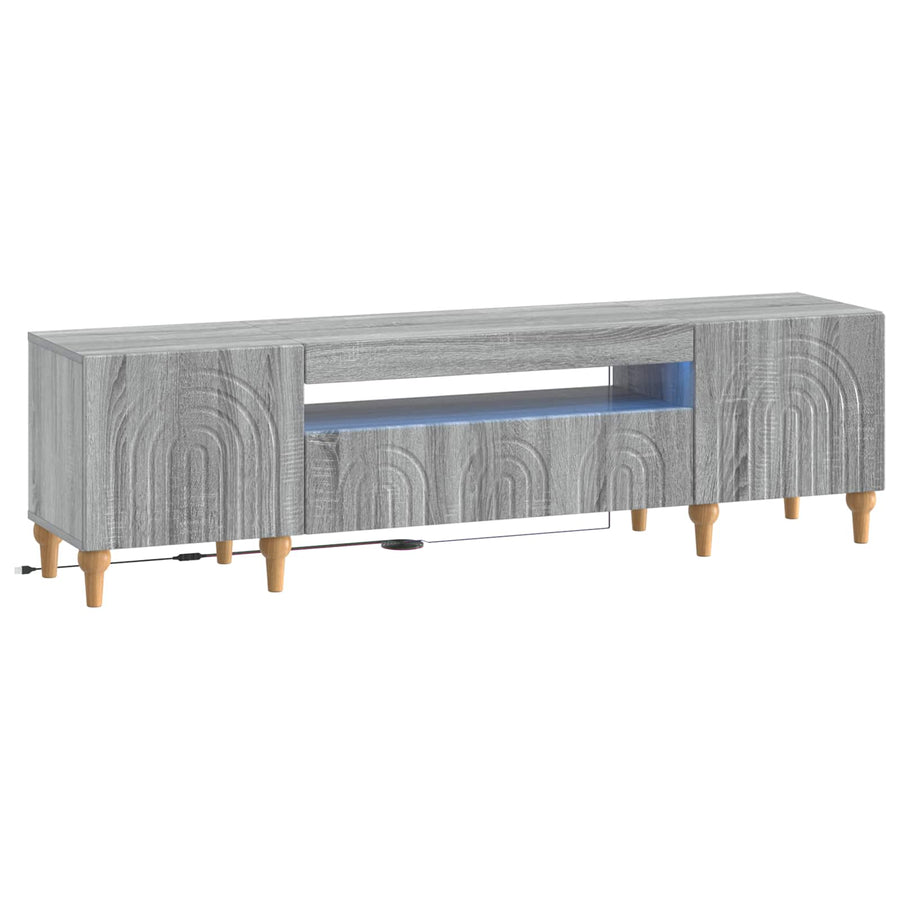 LED tv-meubel Grijs Sonoma Bewerkt hout