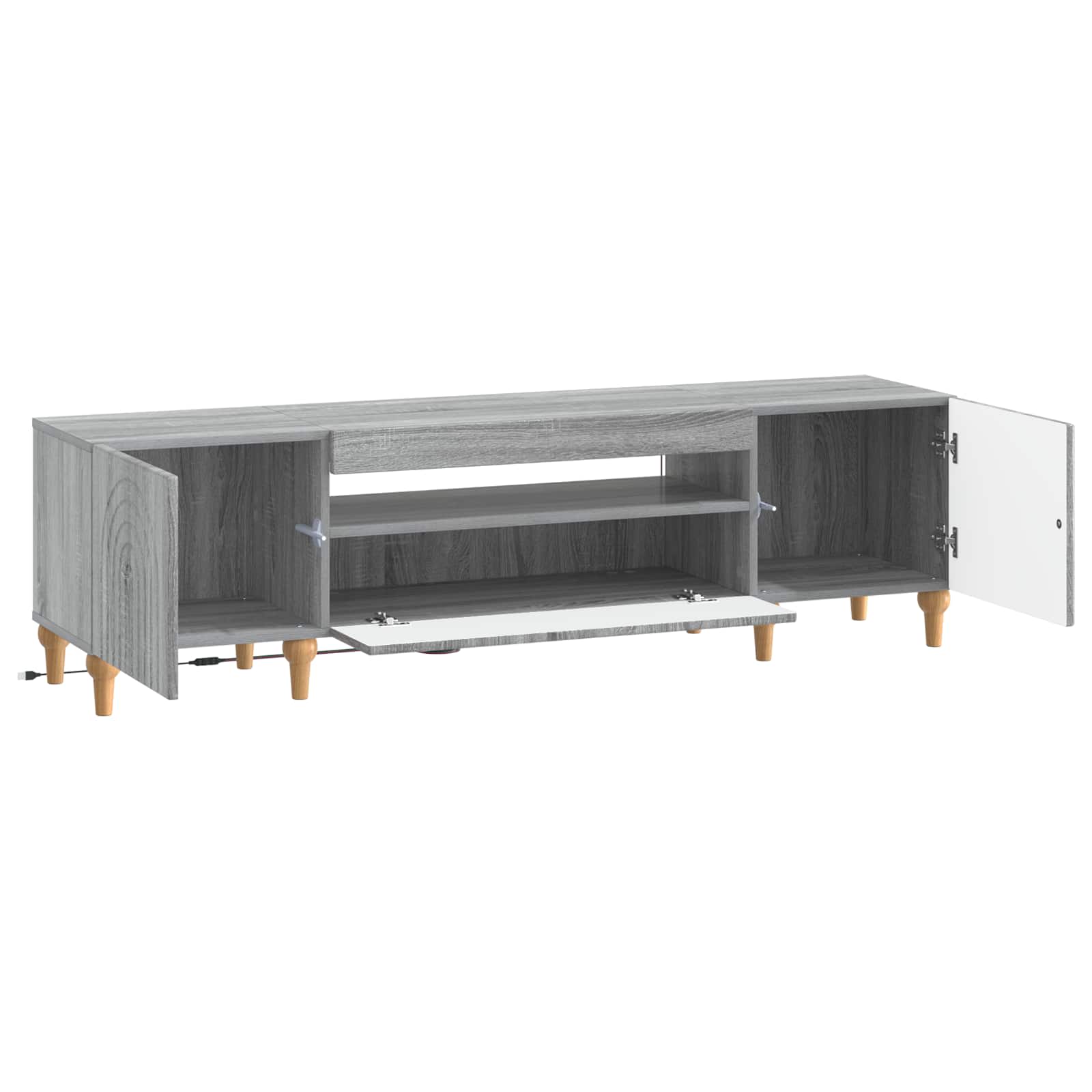LED tv-meubel Grijs Sonoma Bewerkt hout